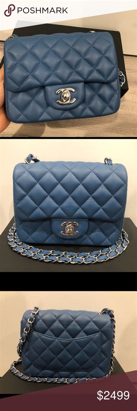 chanel flap navy blue